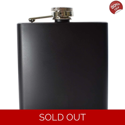 6oz Matt Black Hip Flask - Grade B